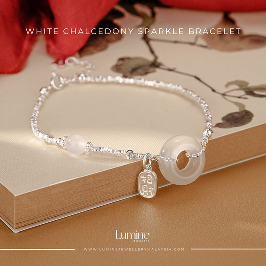 White Chalcedony Sparkle Bracelet