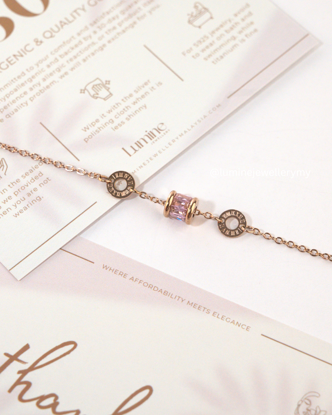 Pinky Elegant Cylinder Bracelet (Luck in Love)