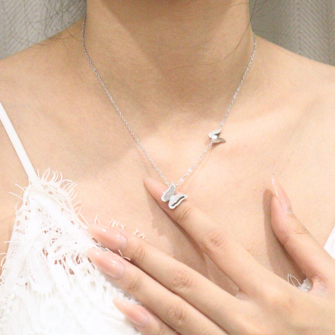 Twin Butterfly Elegance Necklace