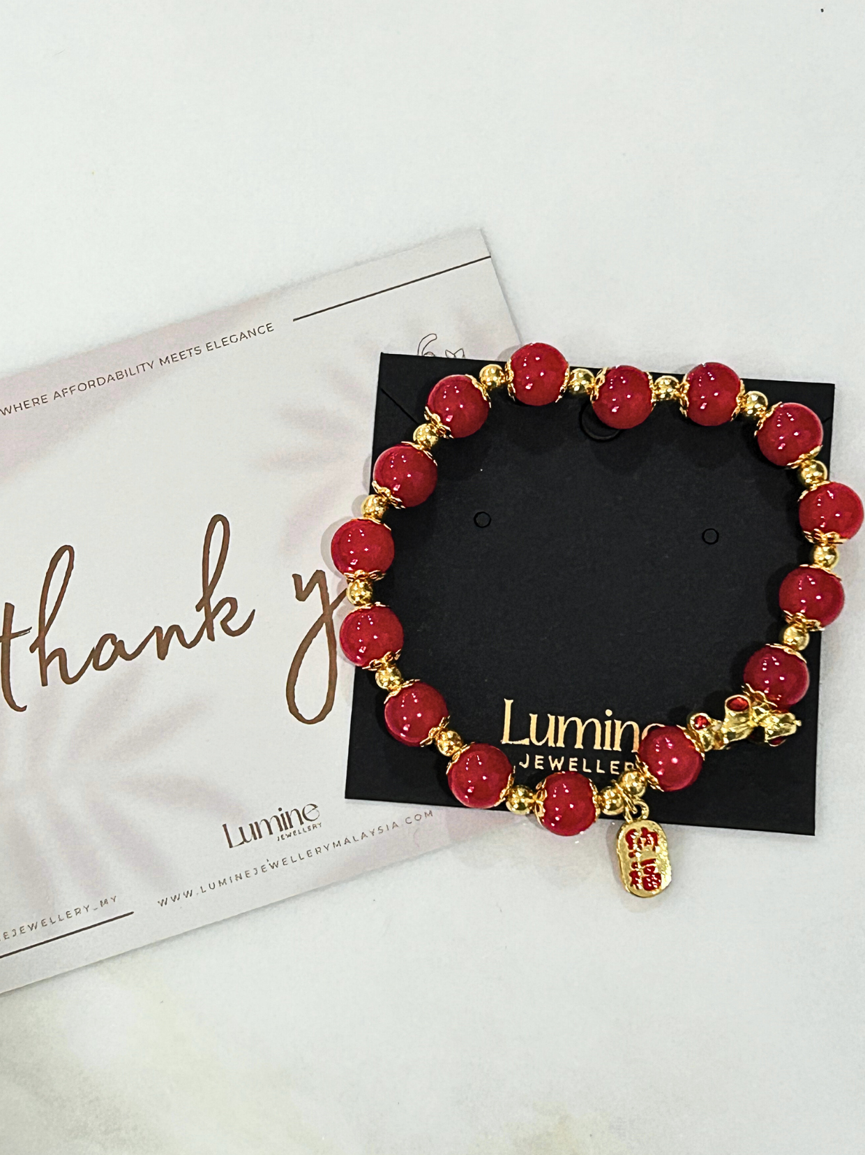 CNY Red Bead Bracelet