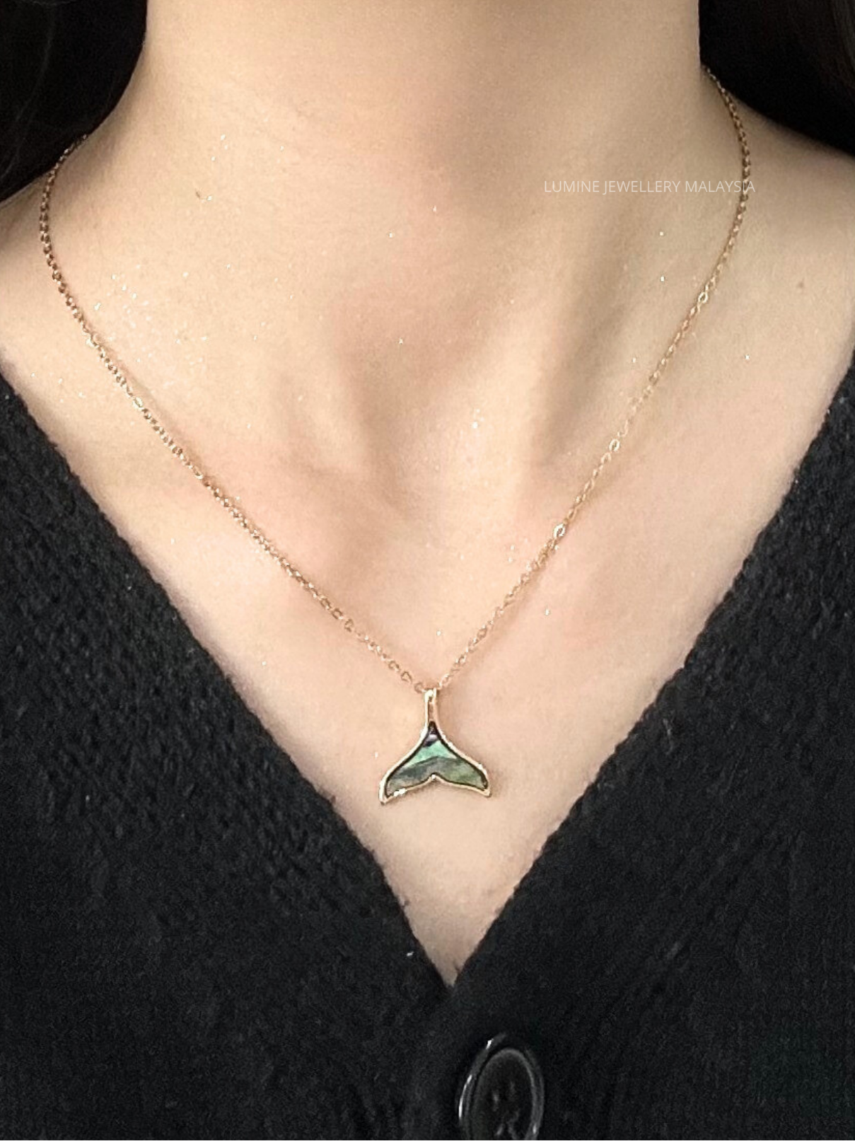 Gold Shell Mermaid Tail Necklace