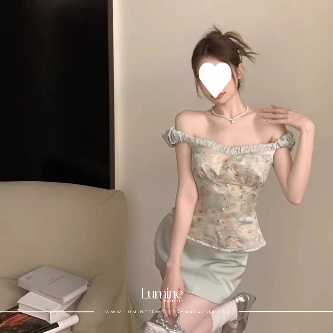 Mint Hepburn Outfit Set 薄荷绿赫本风两件套