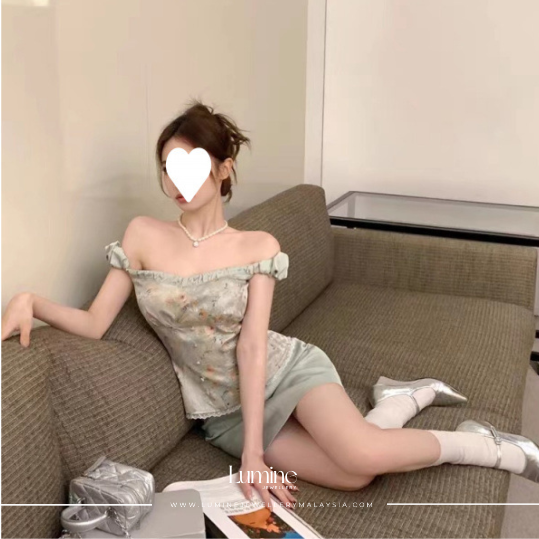 Mint Hepburn Outfit Set 薄荷绿赫本风两件套