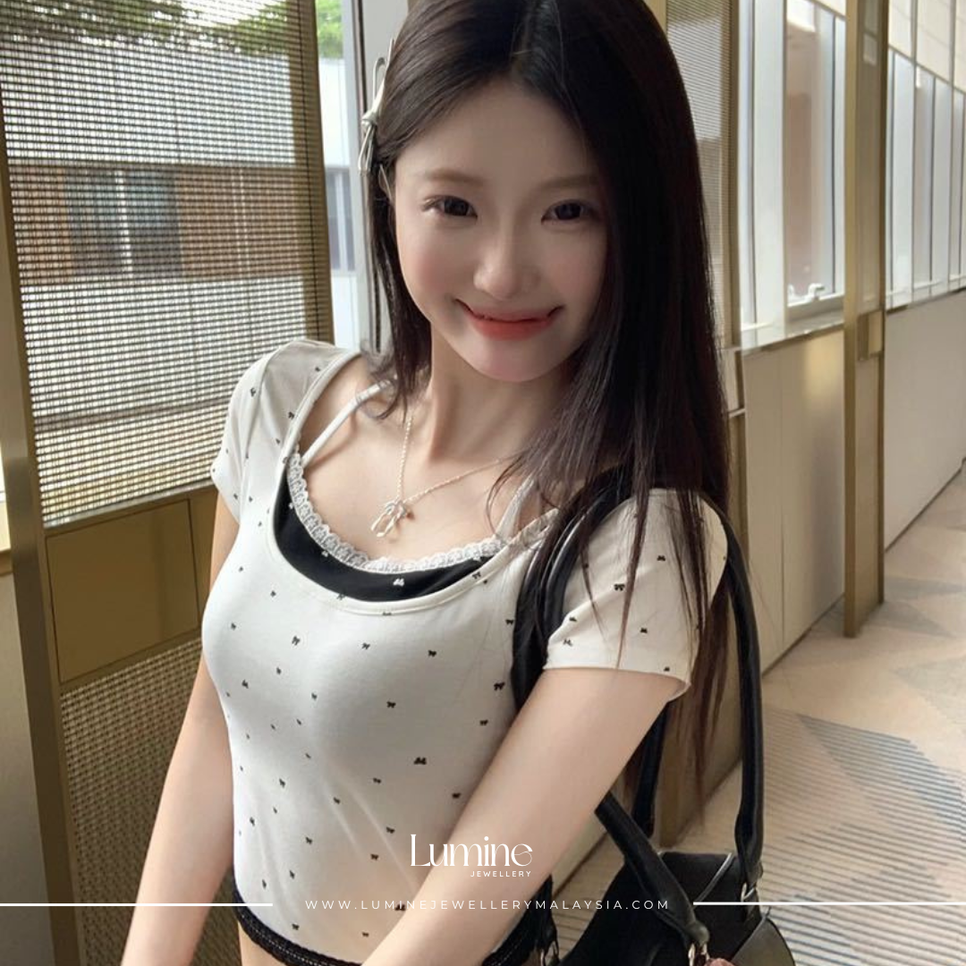 Black Dot Dual layer Top 斑点双层蕾丝上衣