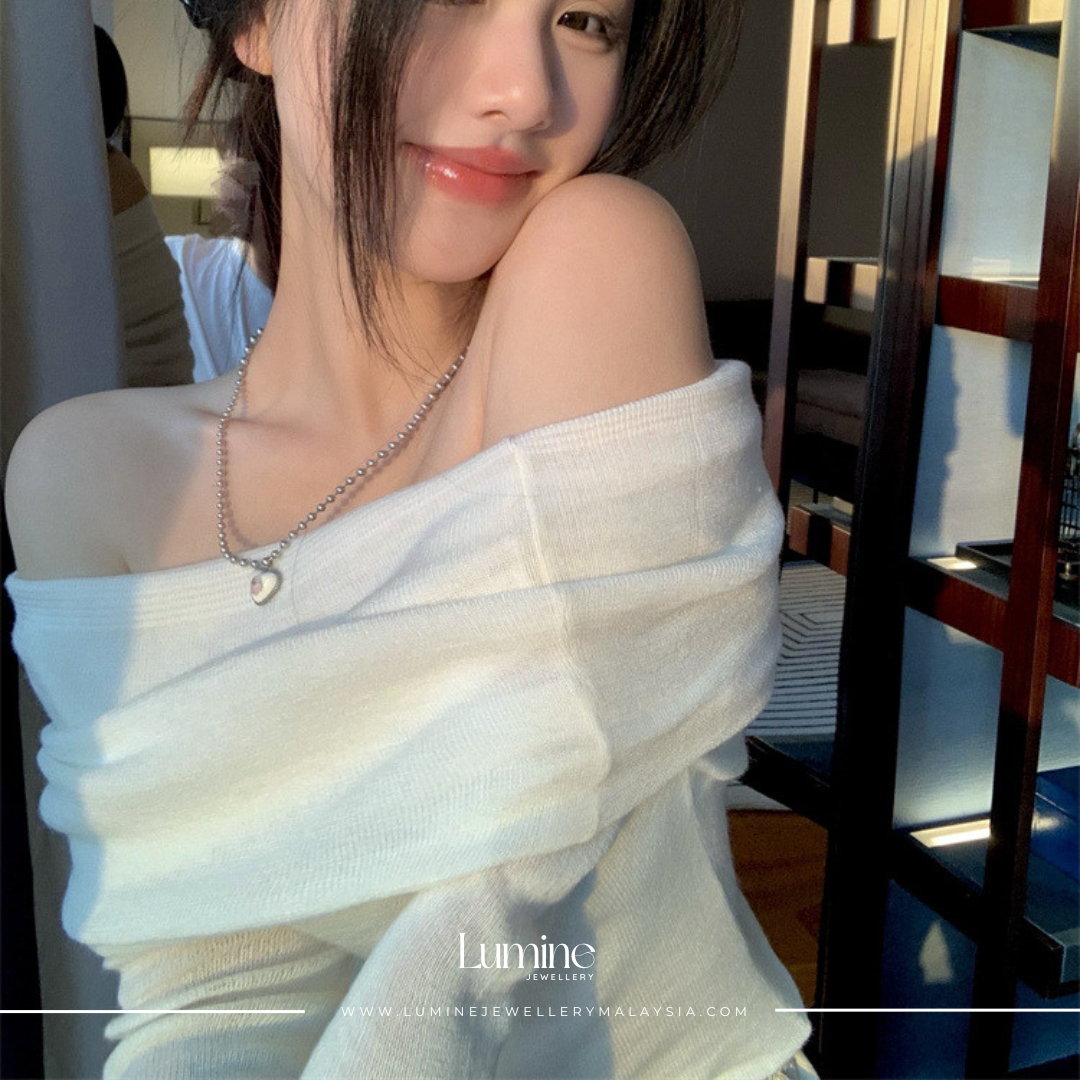 French Off-Shoulder Knit 法式一字肩针织衫