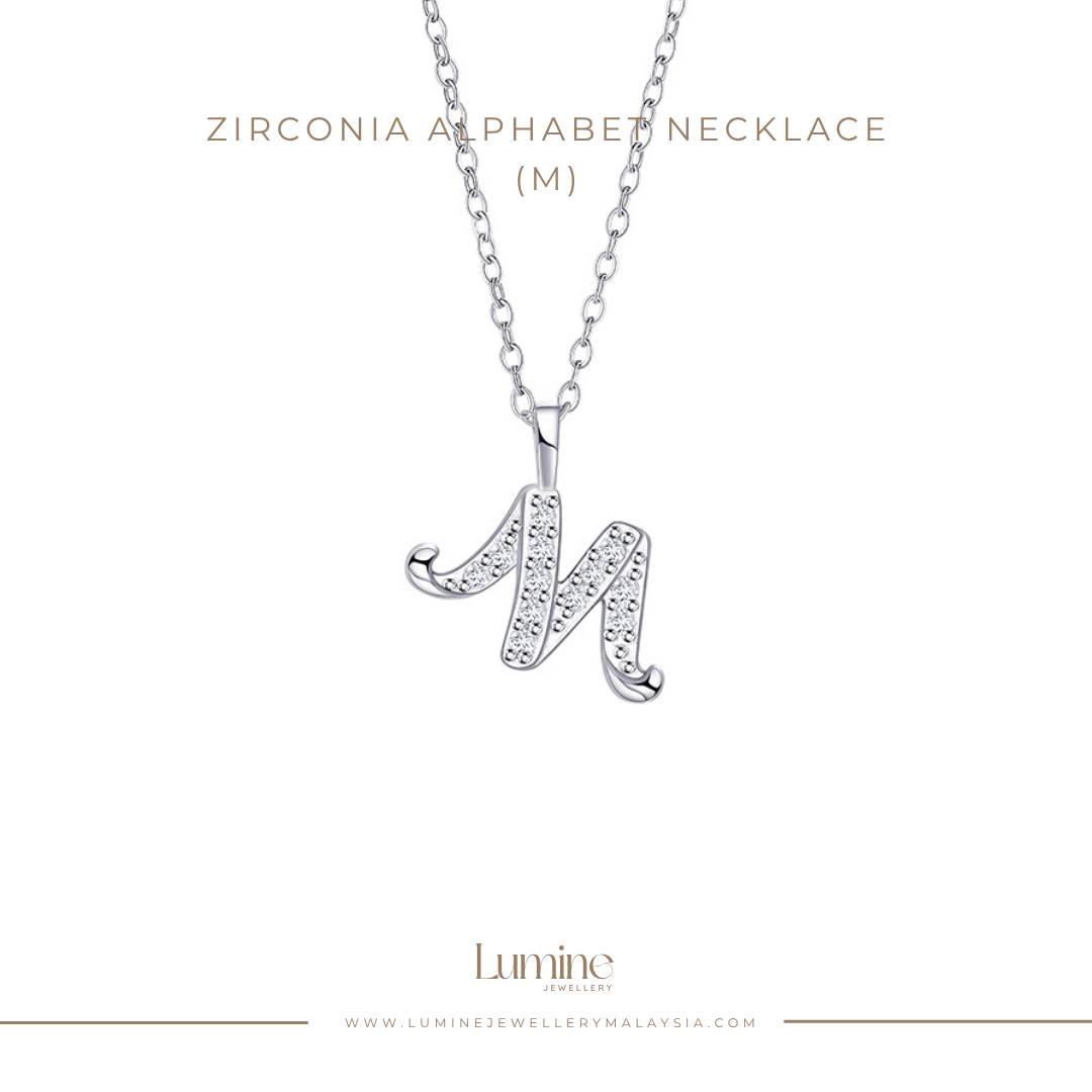 Zirconia Alphabet Necklace