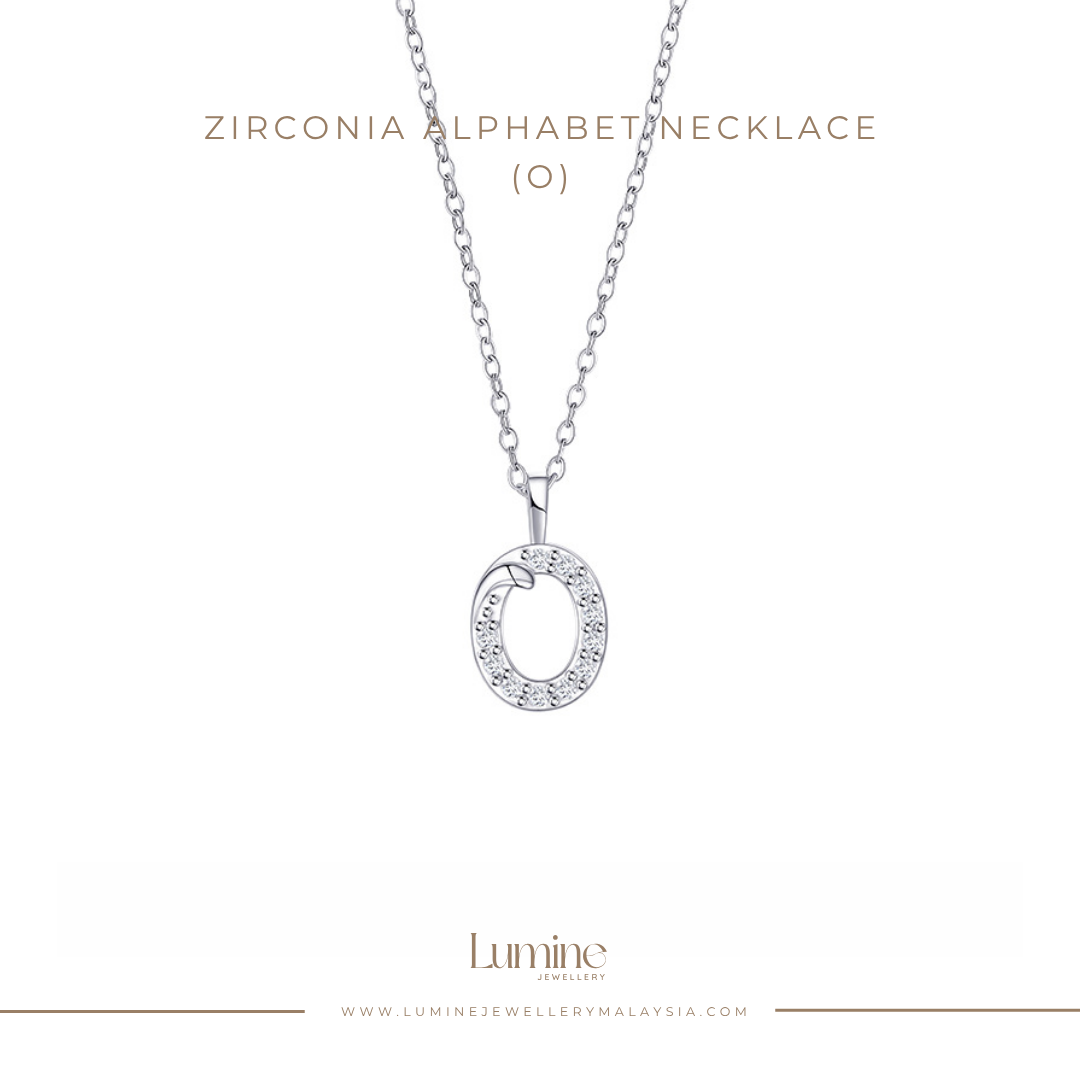 Zirconia Alphabet Necklace