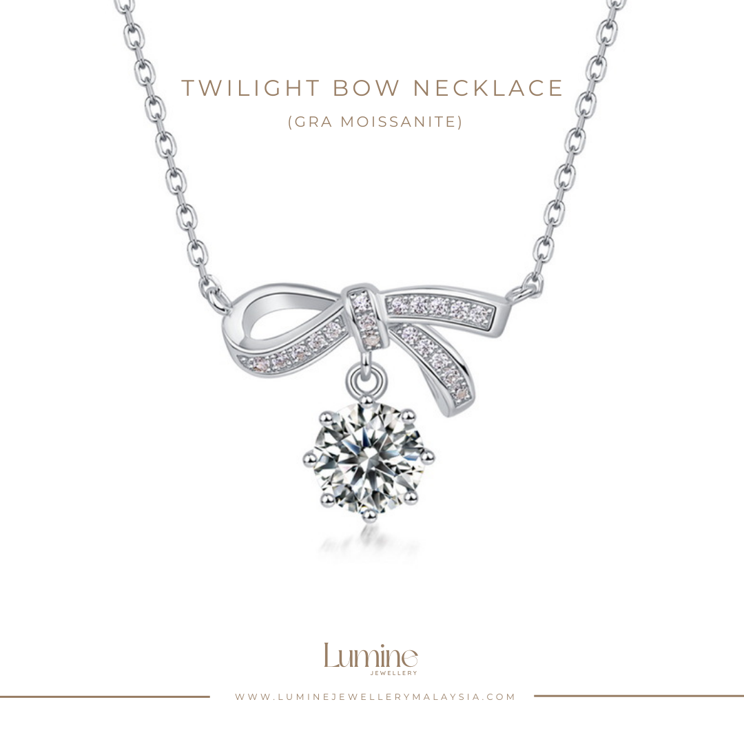 Twilight Bow Necklace (GRA Certified Moissanite | S925)