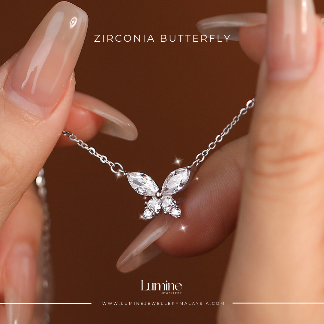 Zirconia Butterfly Necklace