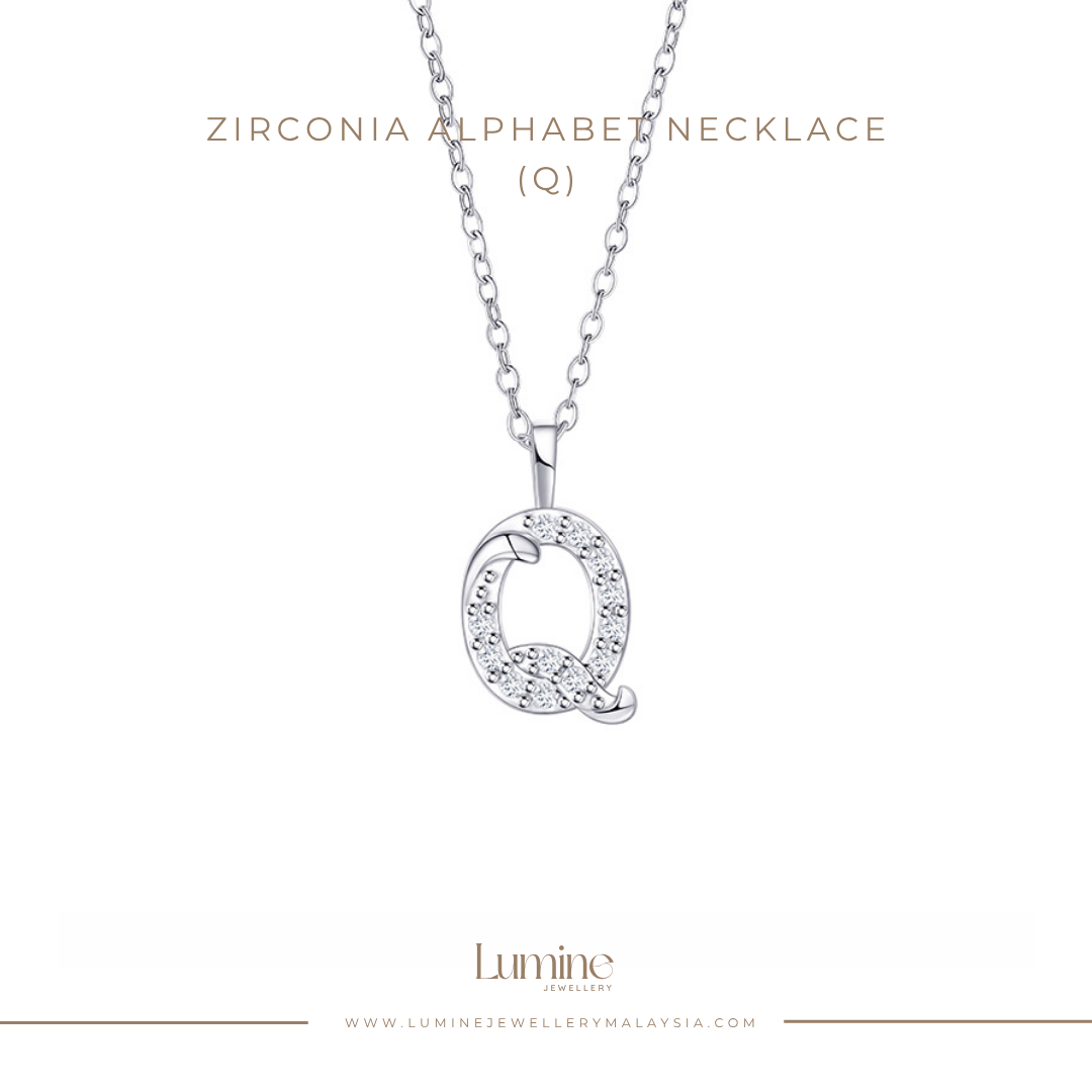 Zirconia Alphabet Necklace