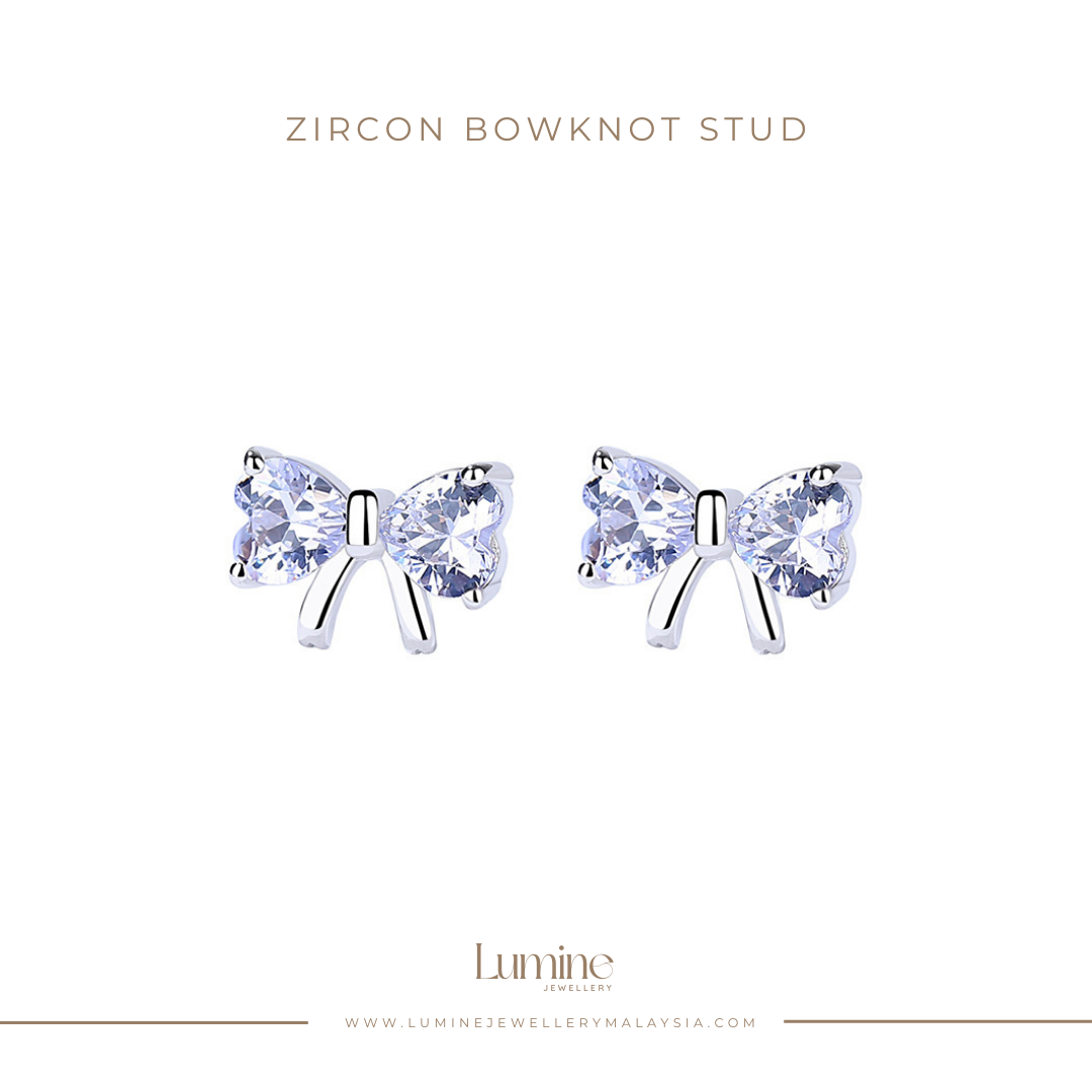 Zircon Bowknot Stud