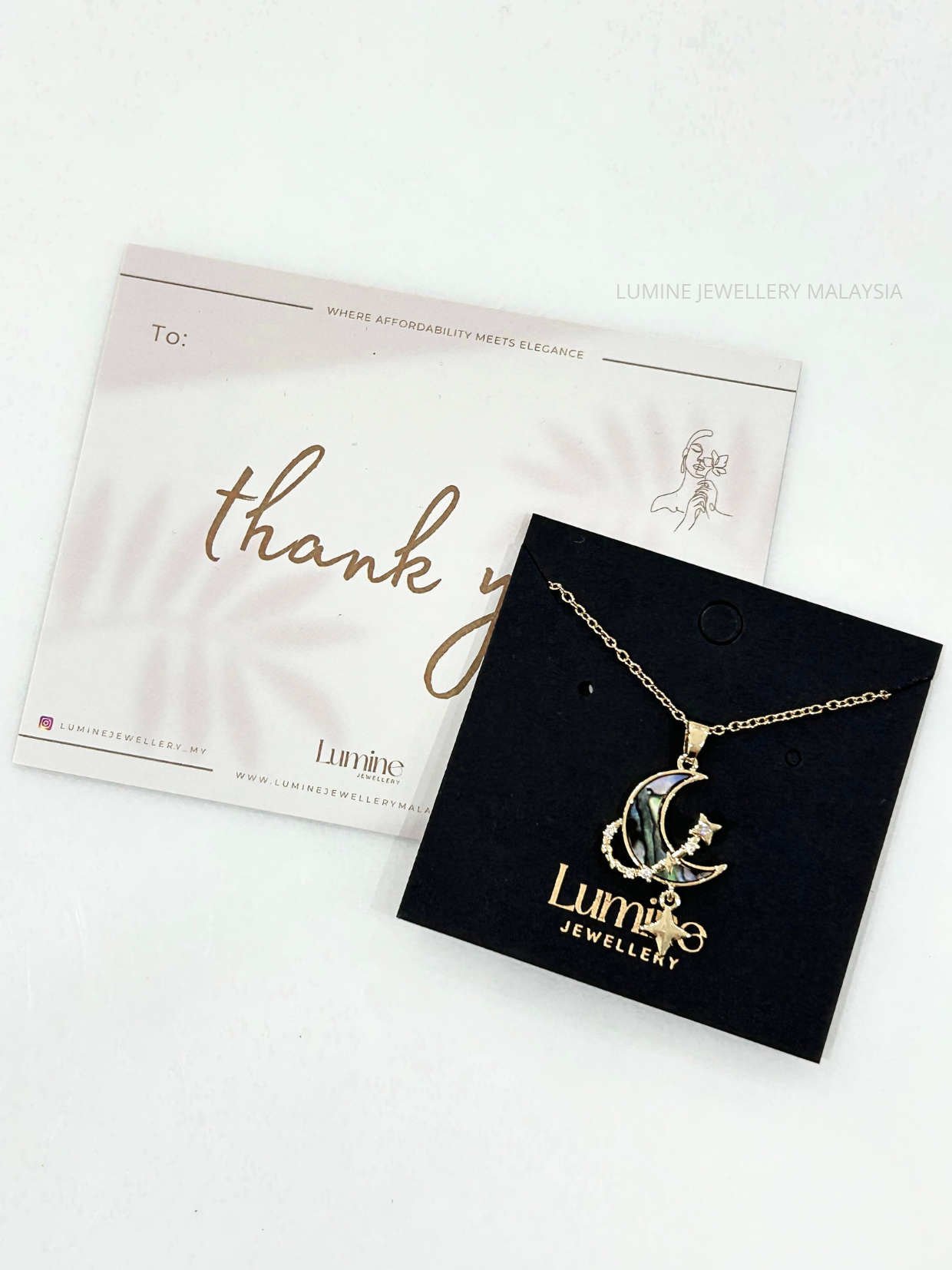 Gold Shell Lustre Crescent Necklace