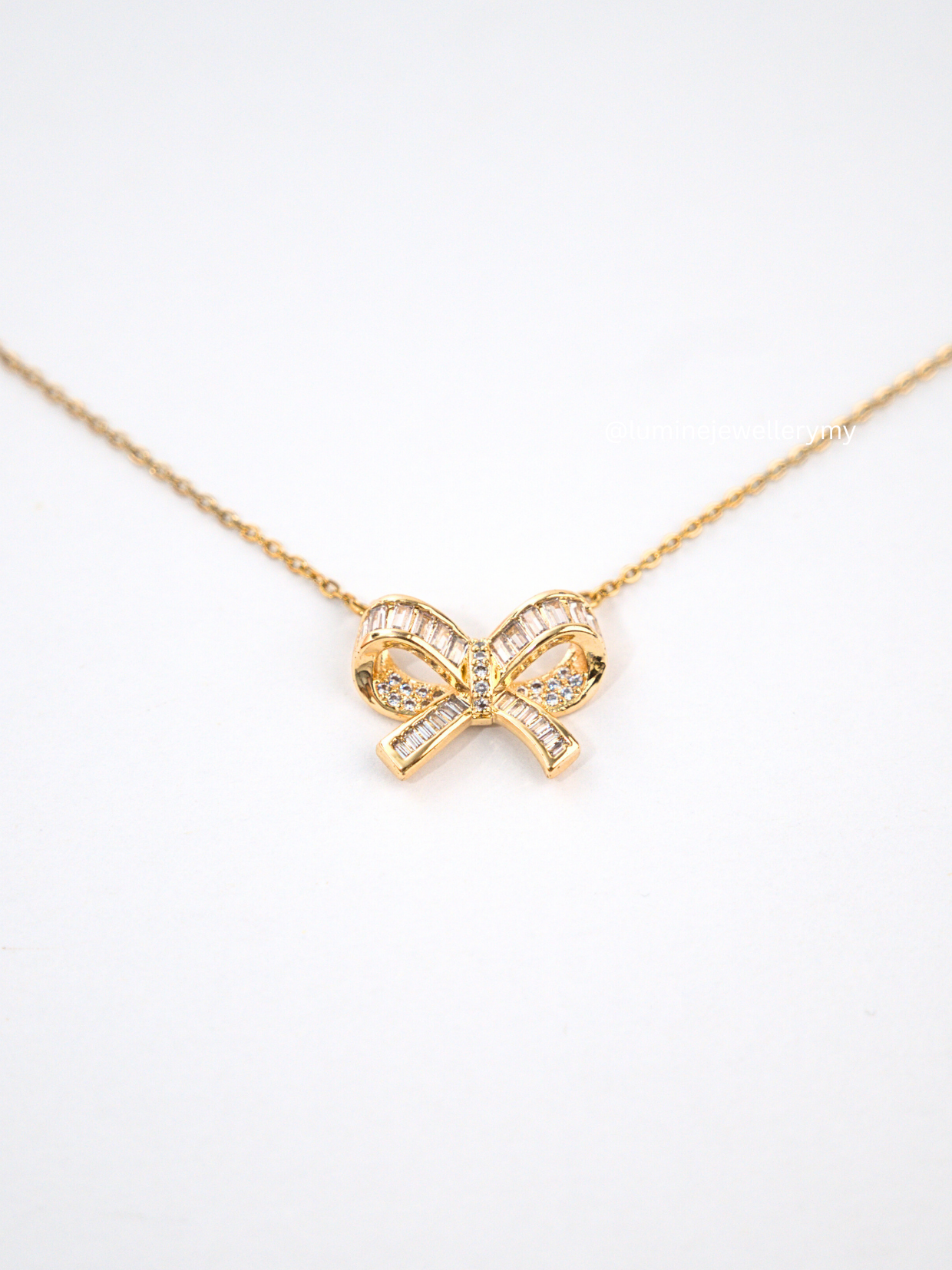 Big Zirconia Bowknot Necklace