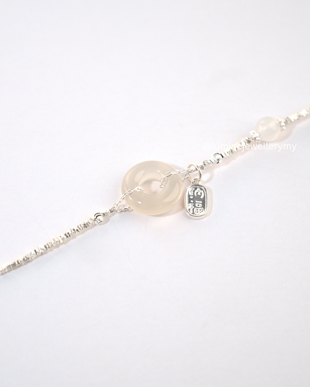 White Chalcedony Sparkle Bracelet