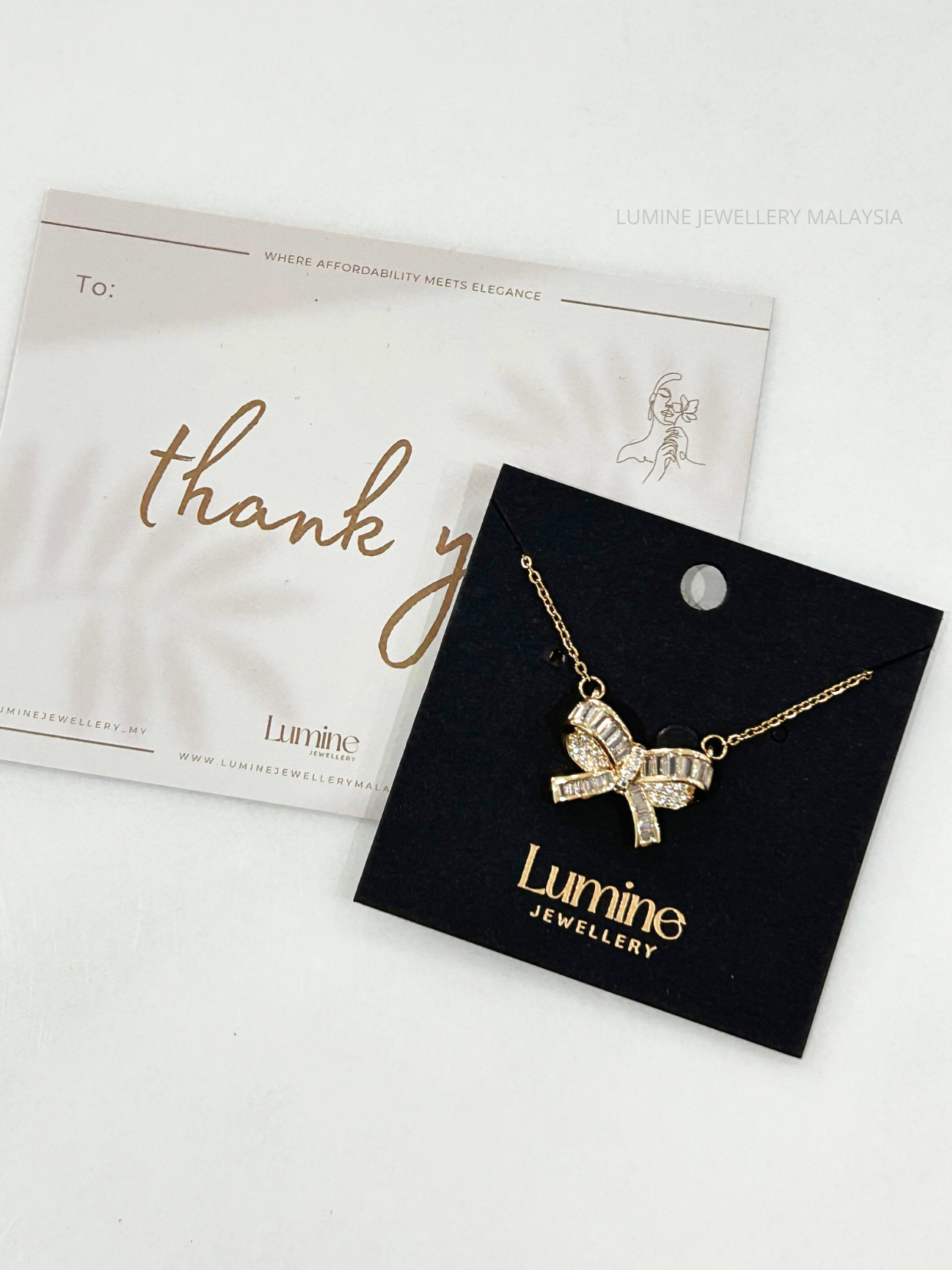 Big Zirconia Bowknot Necklace