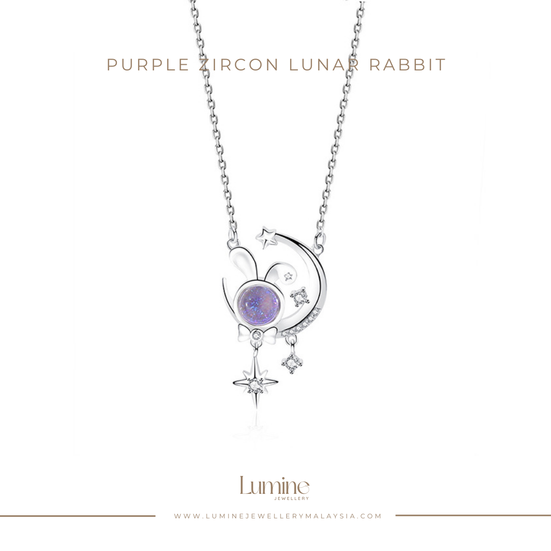 Purple Zircon Lunar Rabbit Necklace