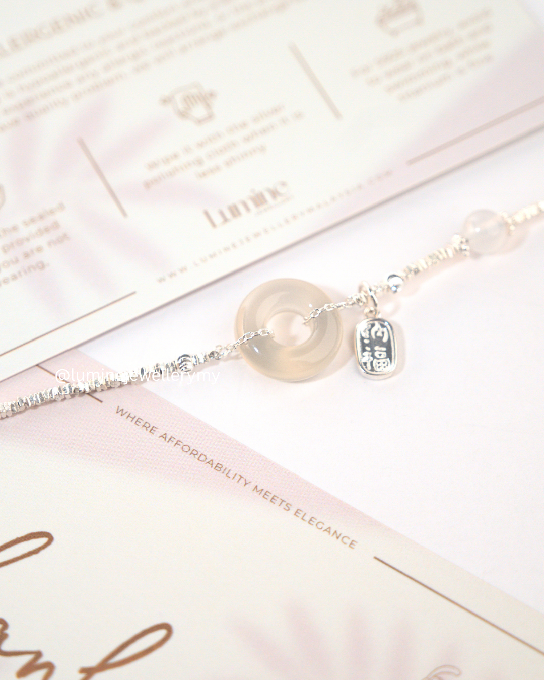 White Chalcedony Sparkle Bracelet