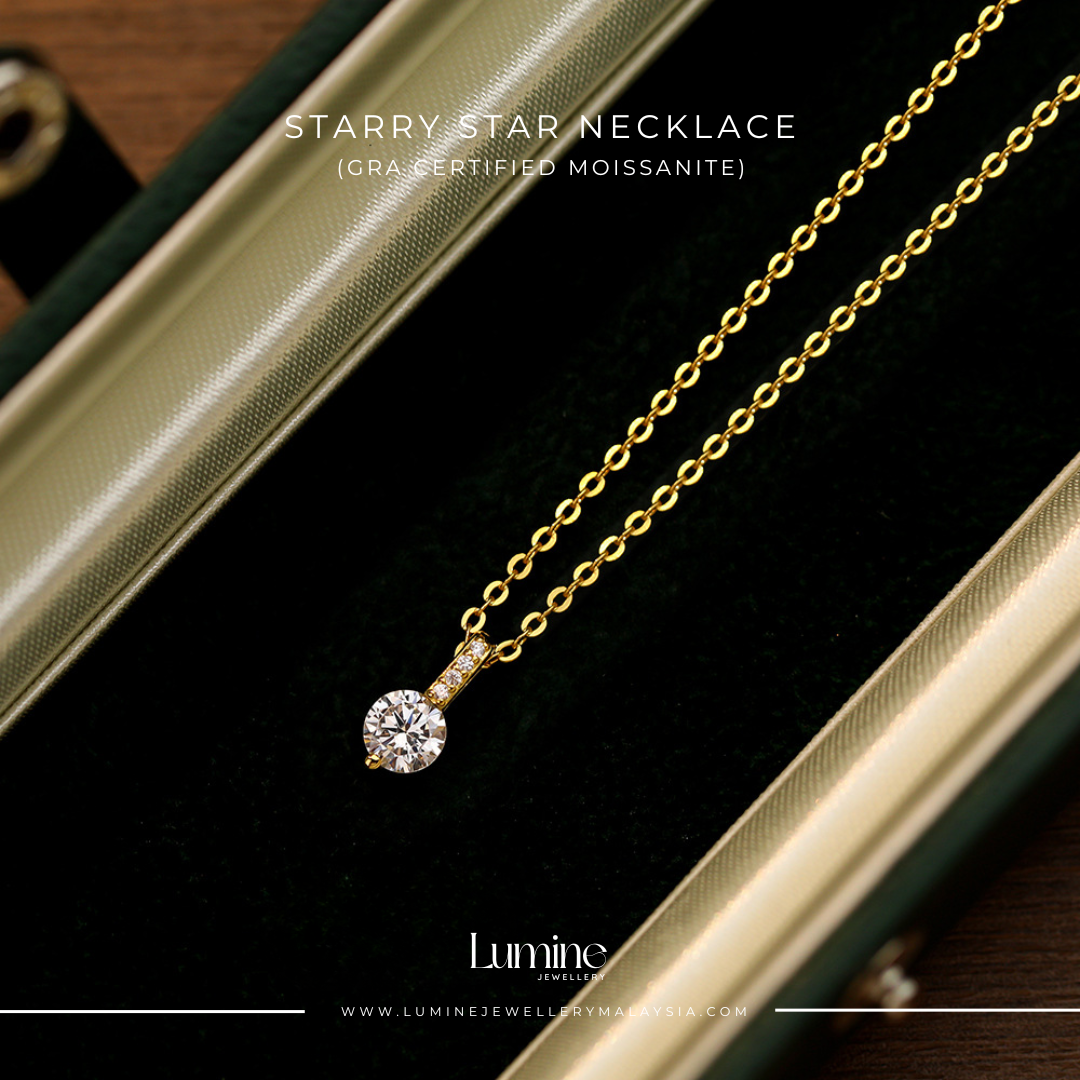 Starry Star Necklace (GRA Certified Moissanite | 999 Silver)