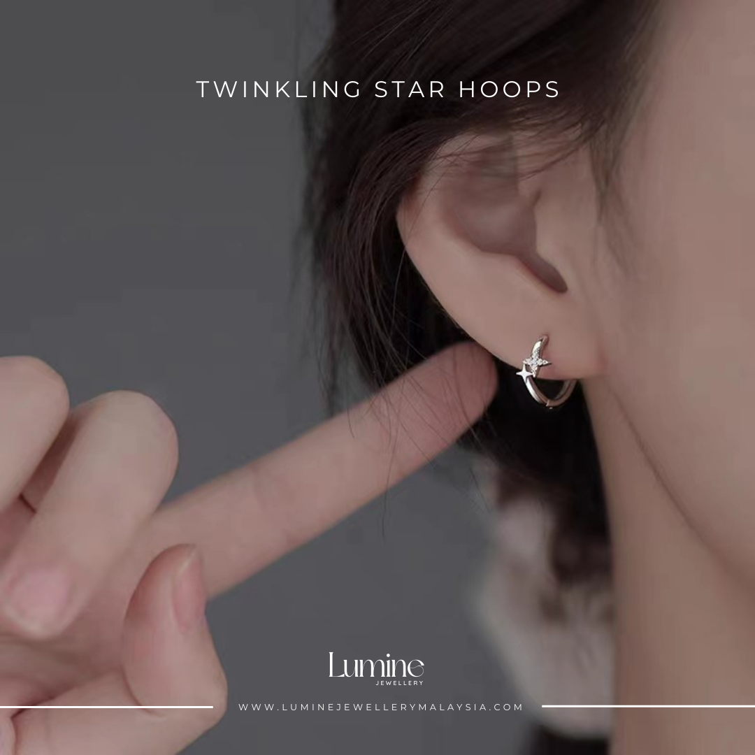 Twinkling Star Hoops