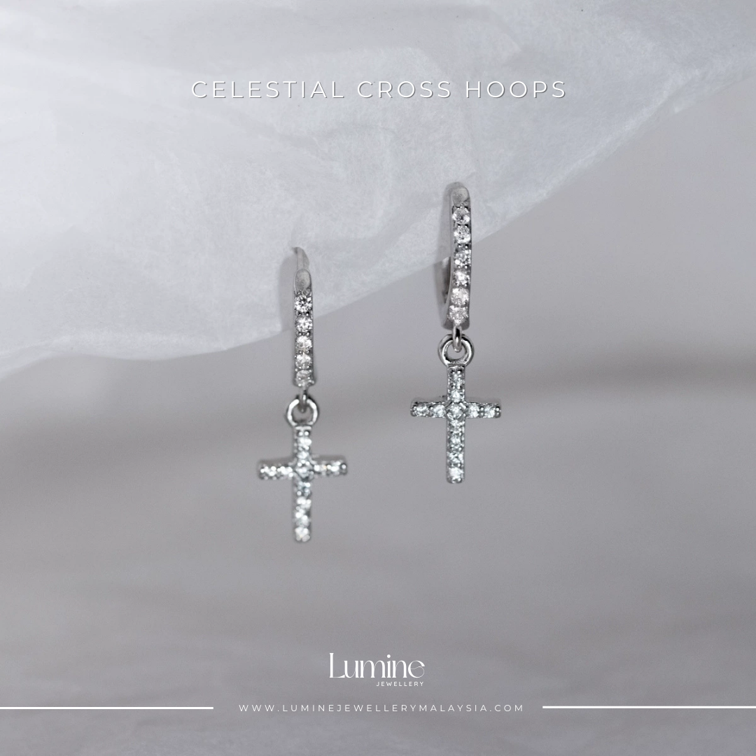 Celestial Cross Hoops