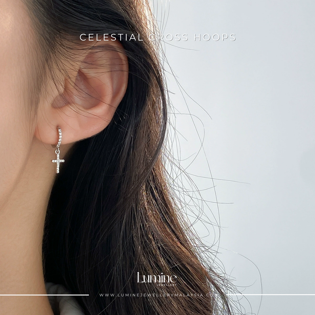 Celestial Cross Hoops