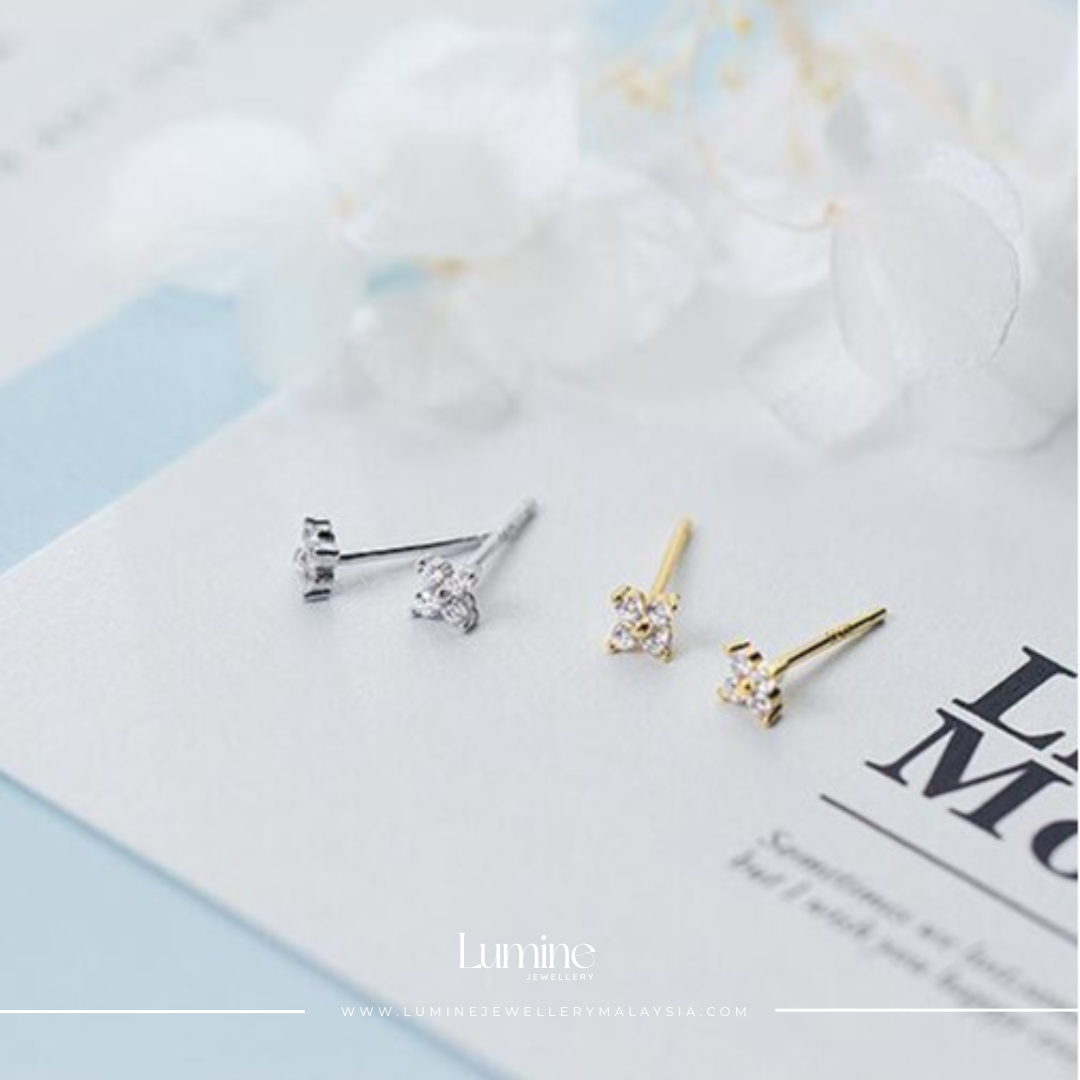 Diamond Lucky Clover Stud