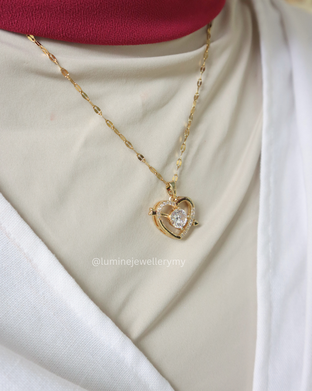 Golden Arrow of Love Necklace
