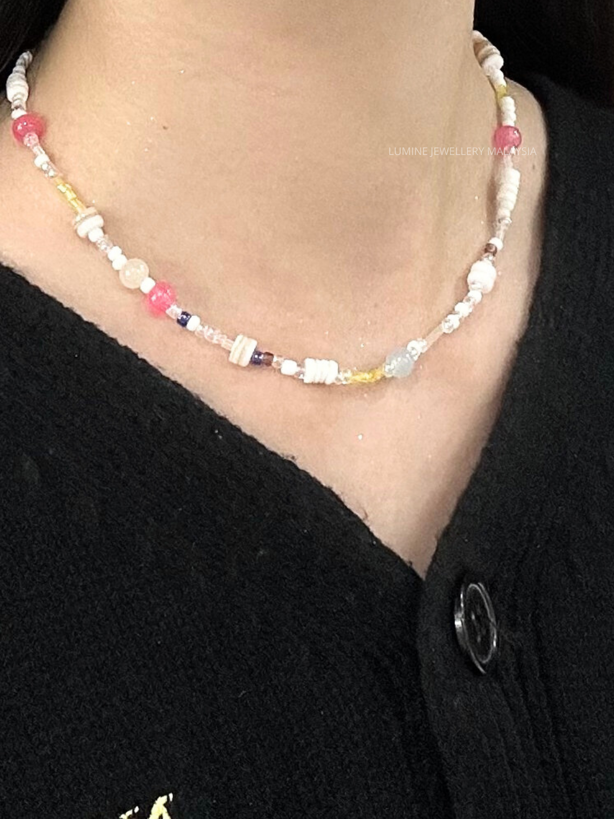 Vibrant Dopamine Color Bead Necklace