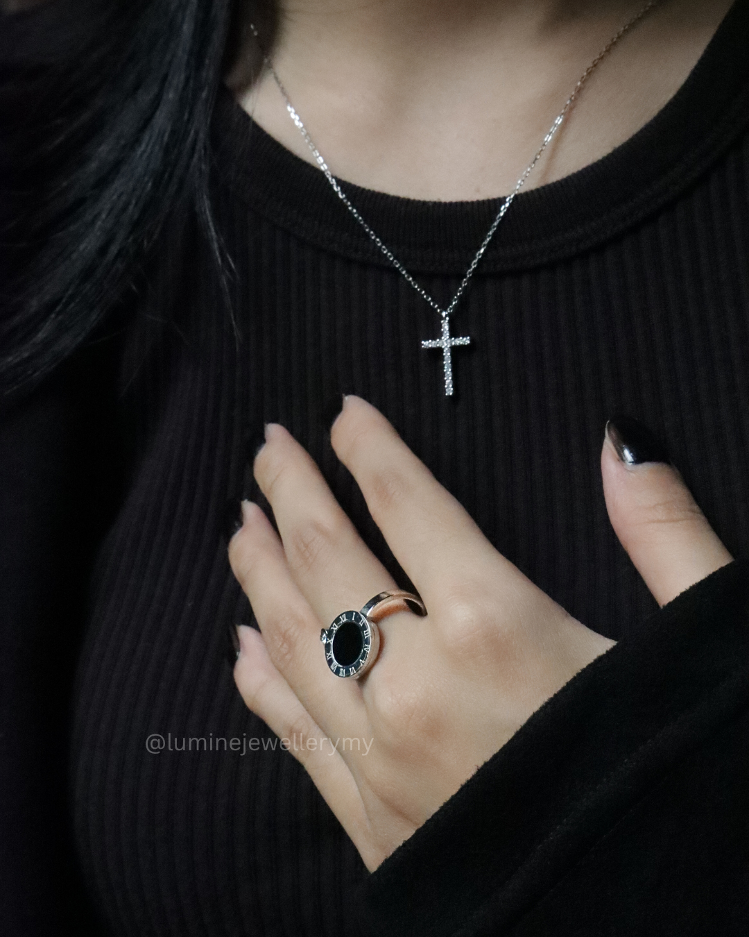 Adjustable Silver Roman Letter Ring