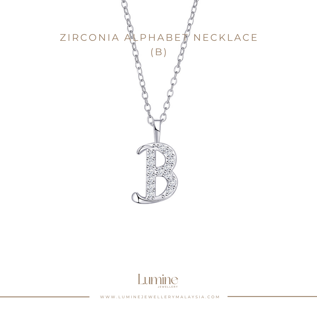 Zirconia Alphabet Necklace