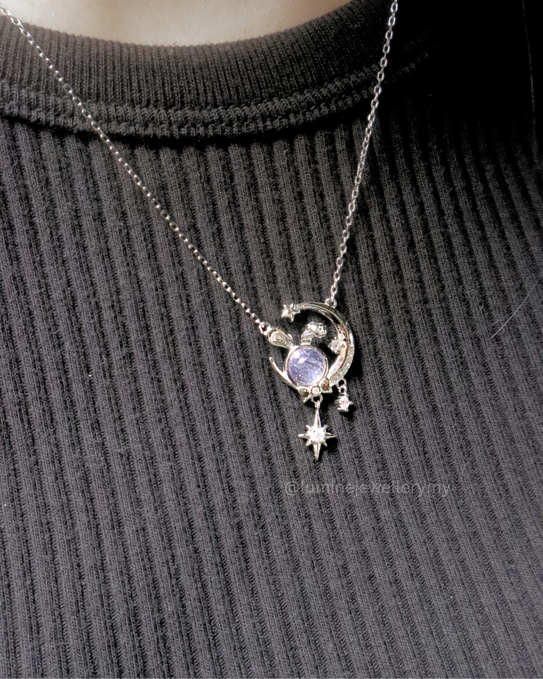 Purple Zircon Lunar Rabbit Necklace