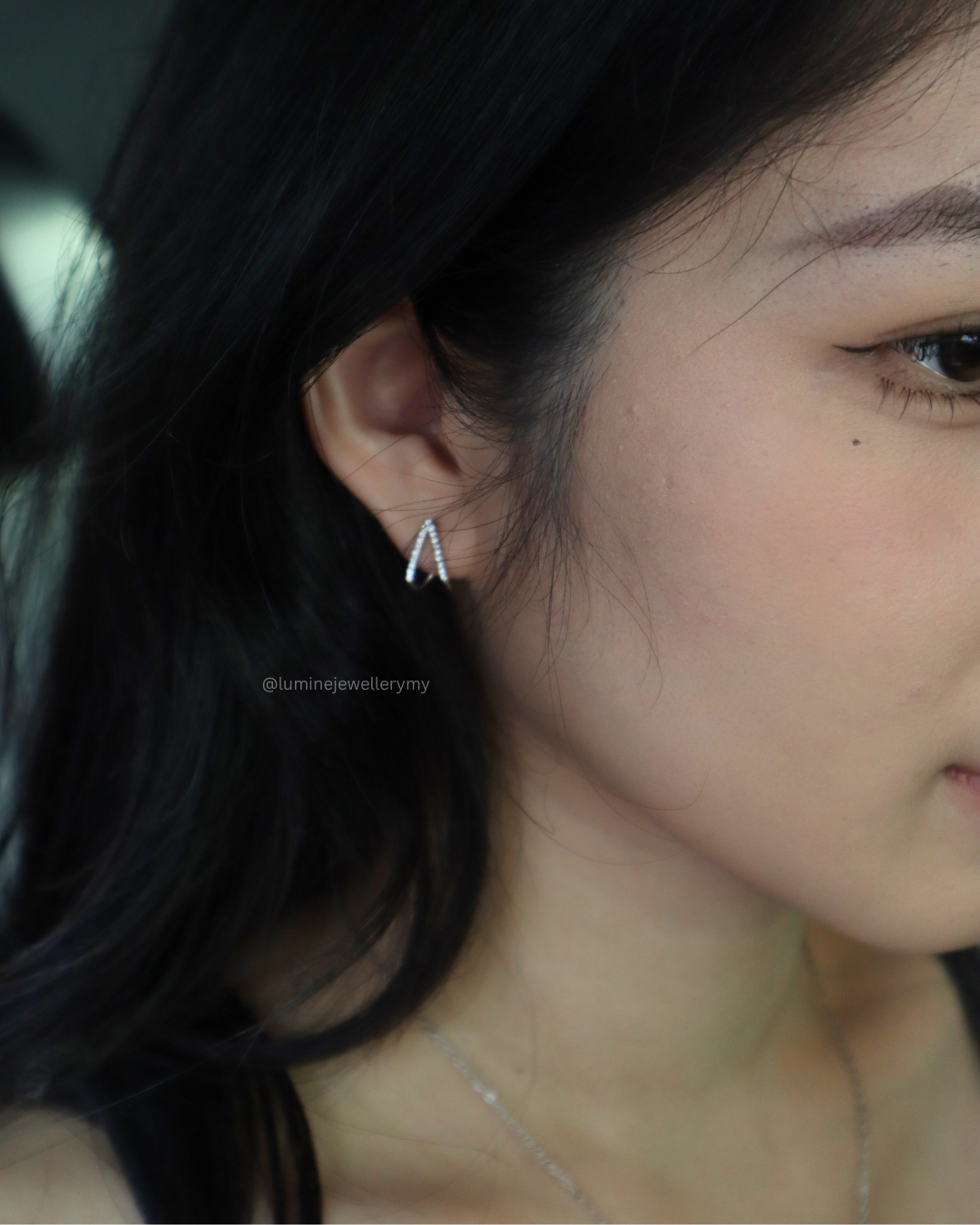 Dainty Diamond Heart Stud