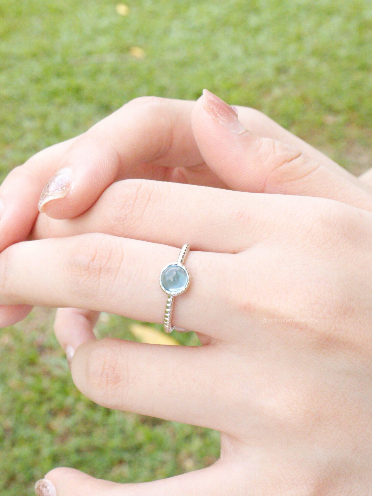 Light Blue Crystal Ring