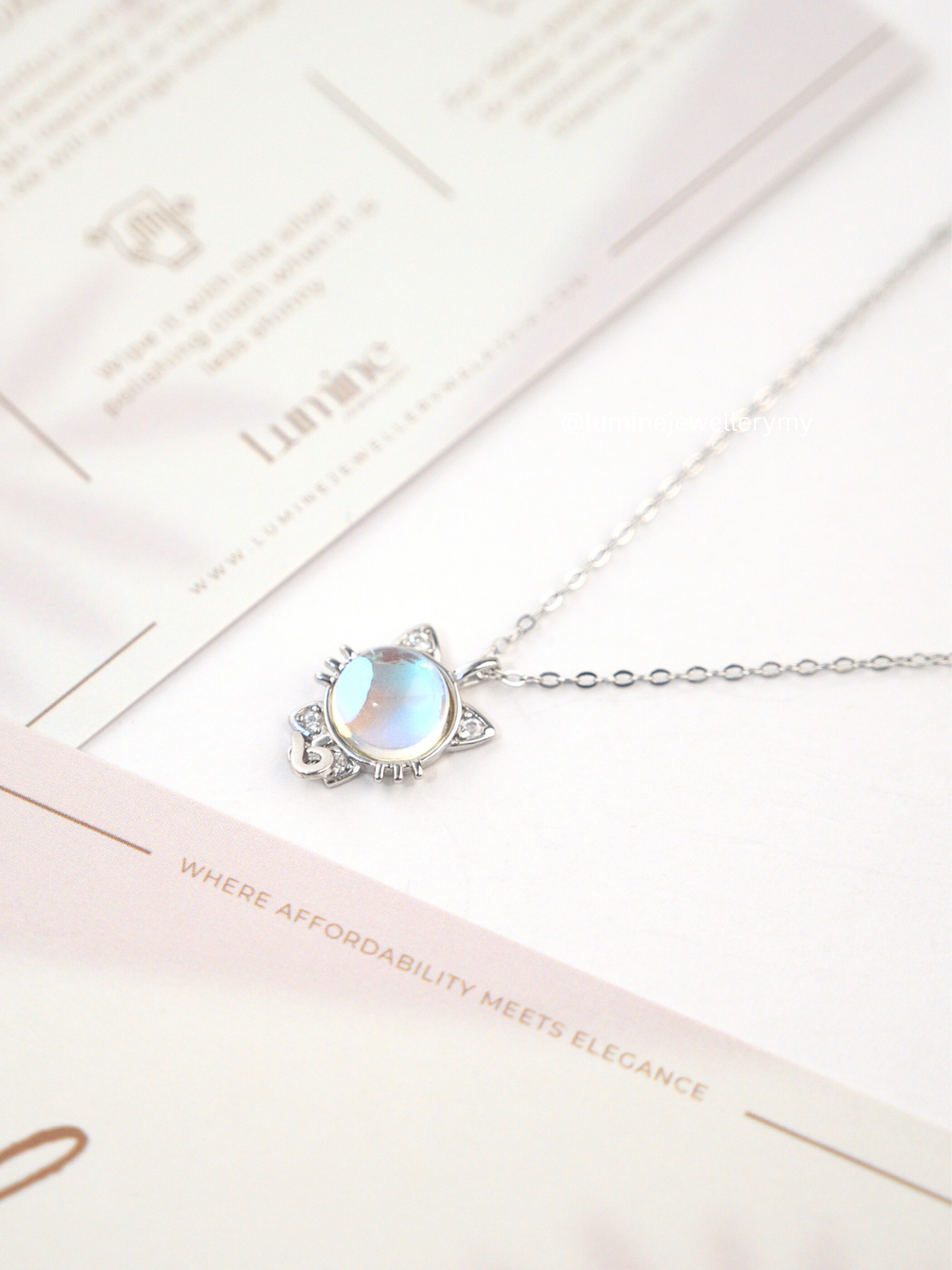Moonlight Stone Kitty Necklace