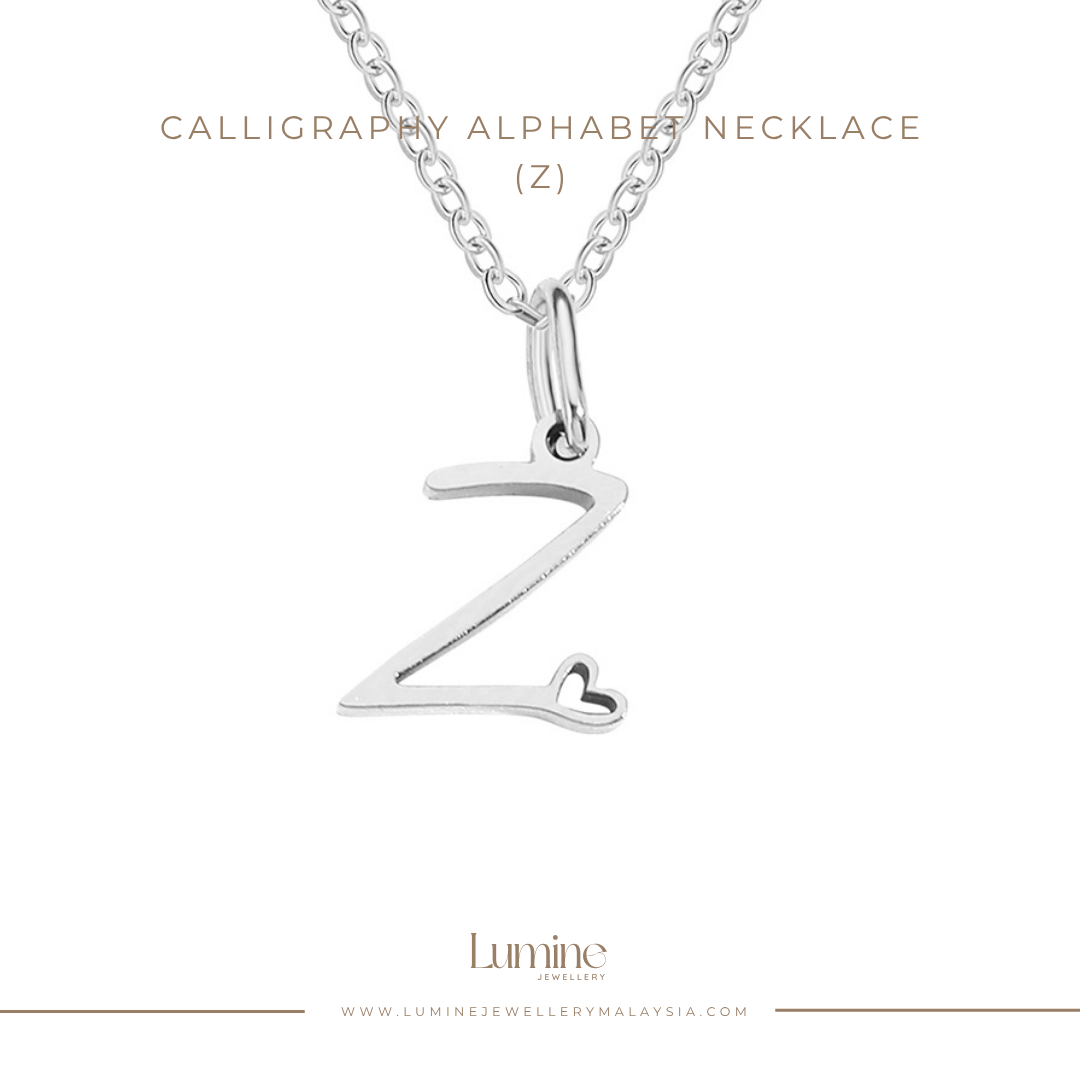 Calligraphy Alphabet Necklace