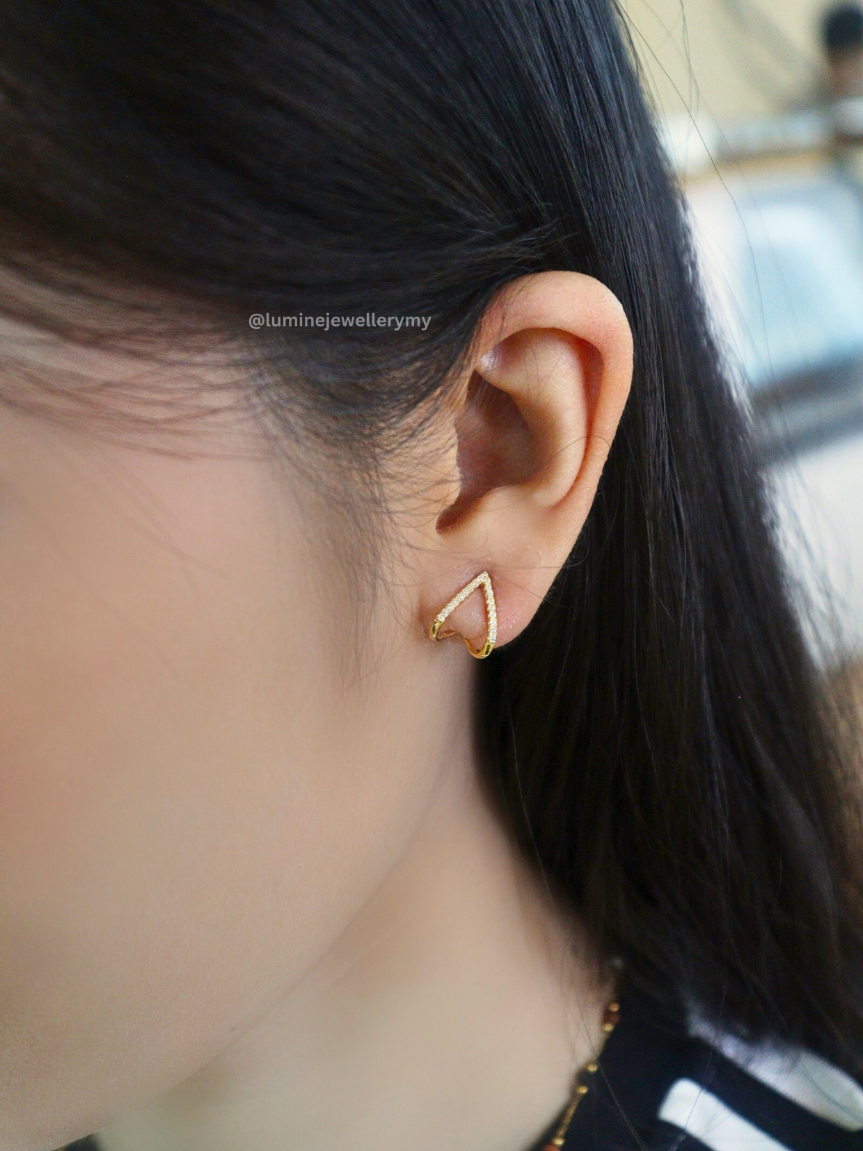 Dainty Diamond Heart Stud