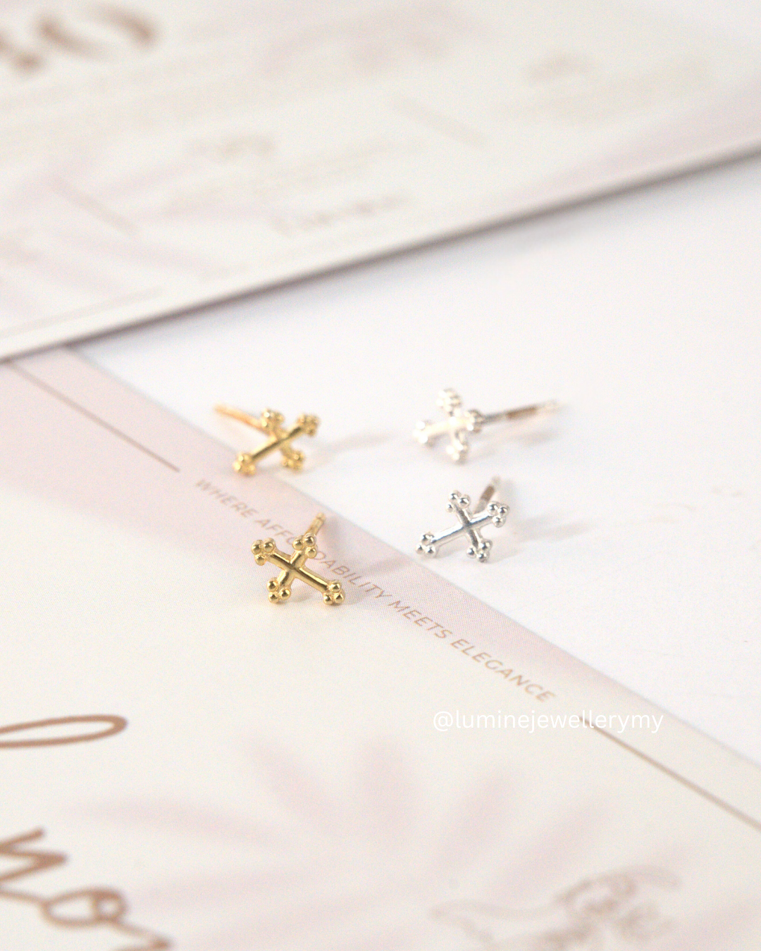 Tiny Cross Studs