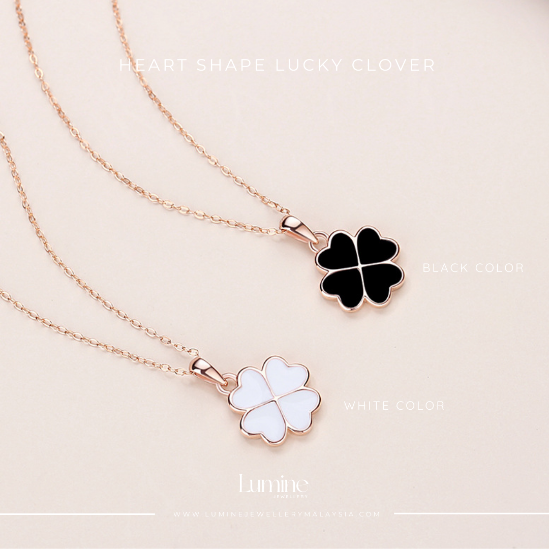 Heart Shape Lucky Clover Necklace