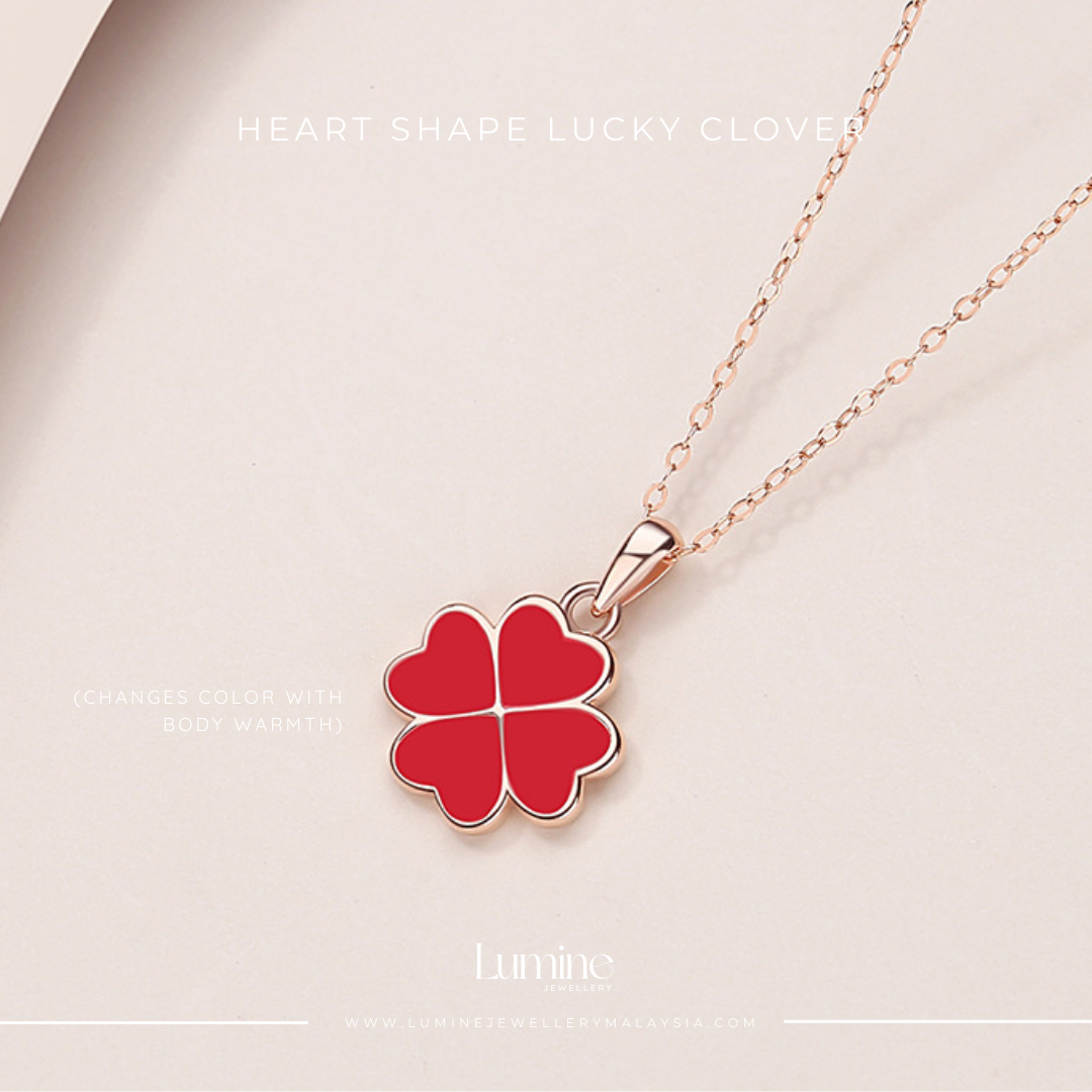 Heart Shape Lucky Clover Necklace