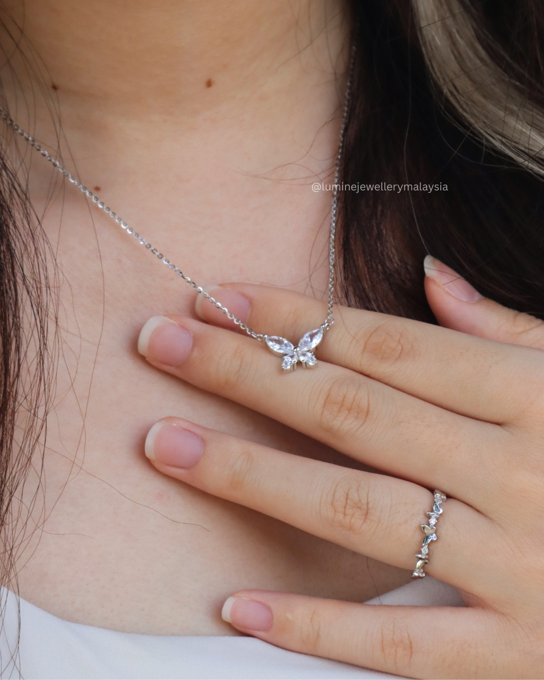 Zirconia Butterfly Necklace