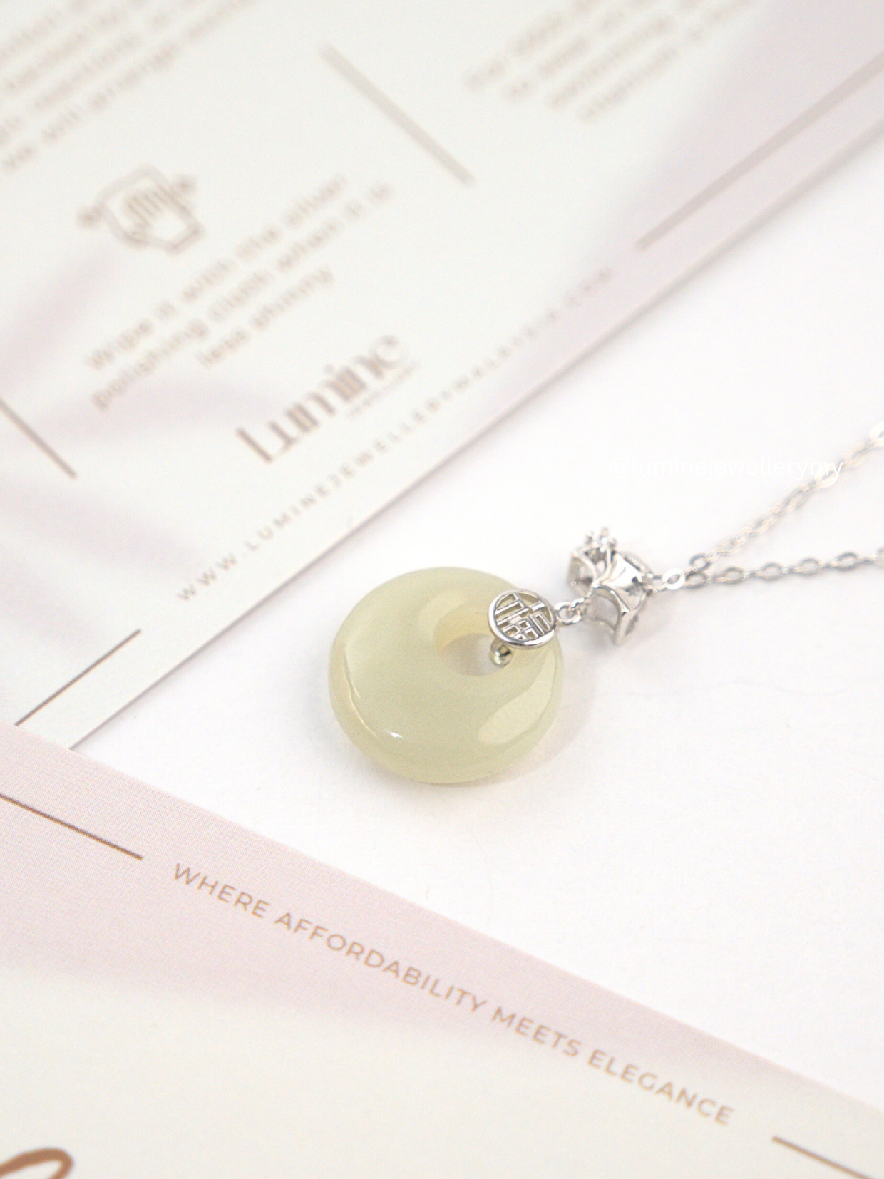Nephrite Ginkgo Fortune Necklace