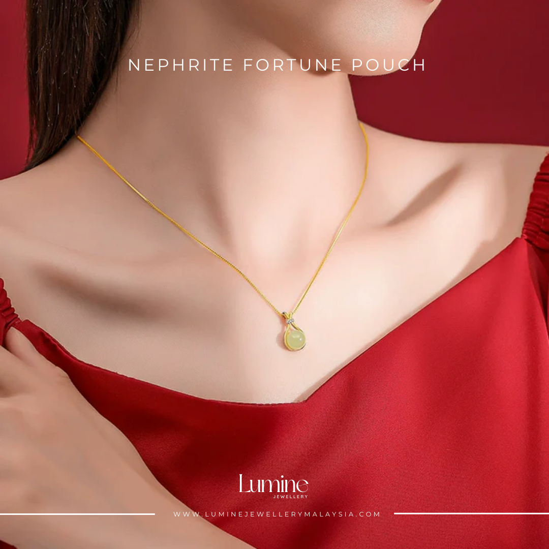 Nephrite Fortune Pouch Necklace
