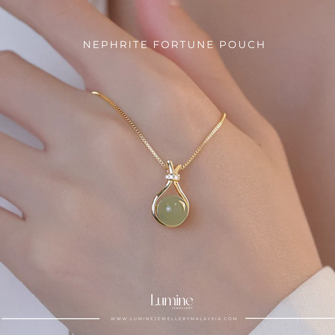 Nephrite Fortune Pouch Necklace