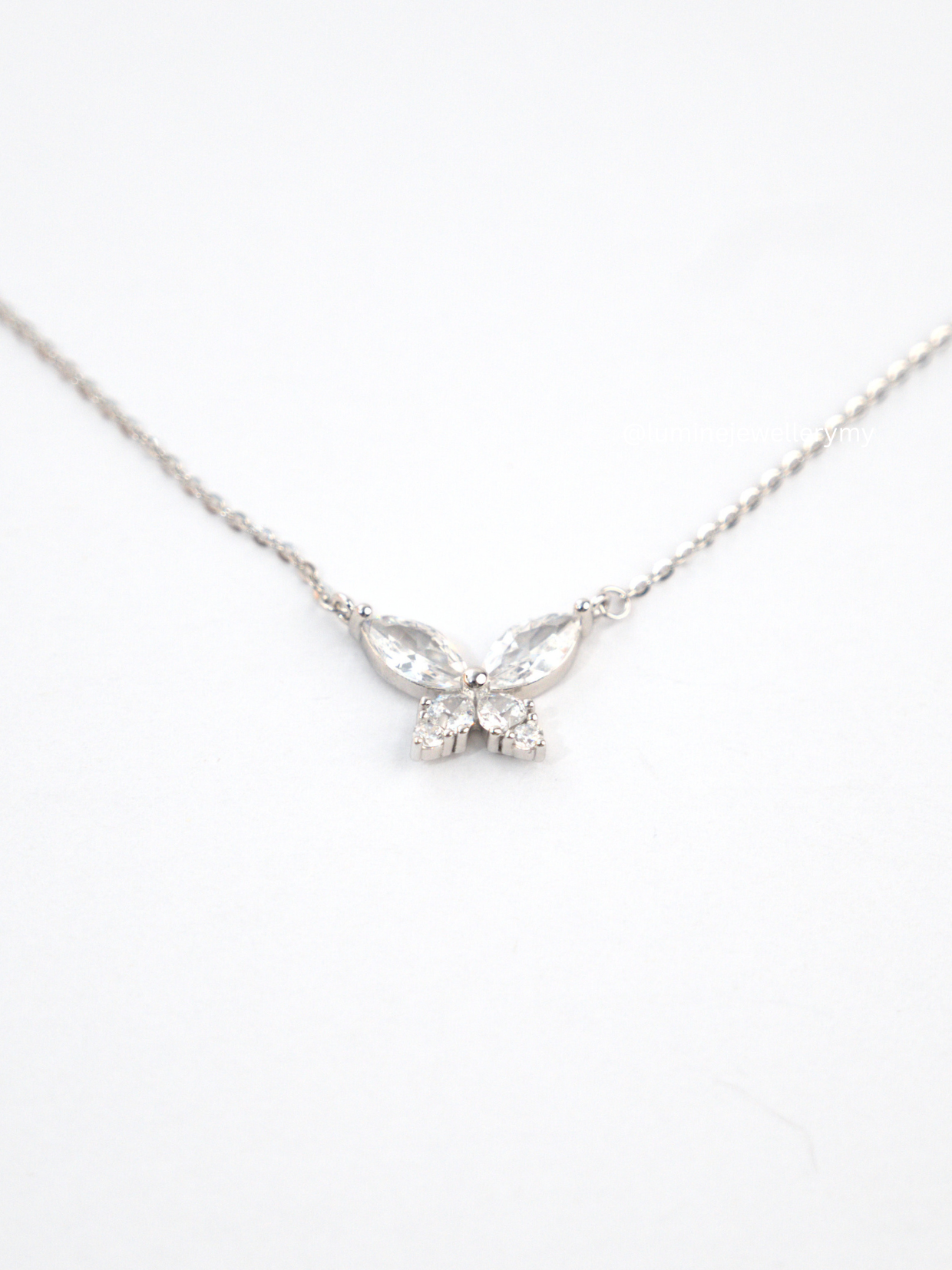 Zirconia Butterfly Necklace