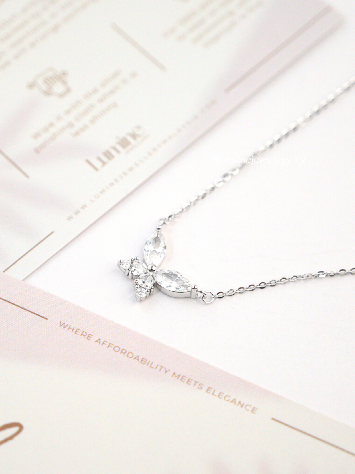 Zirconia Butterfly Necklace