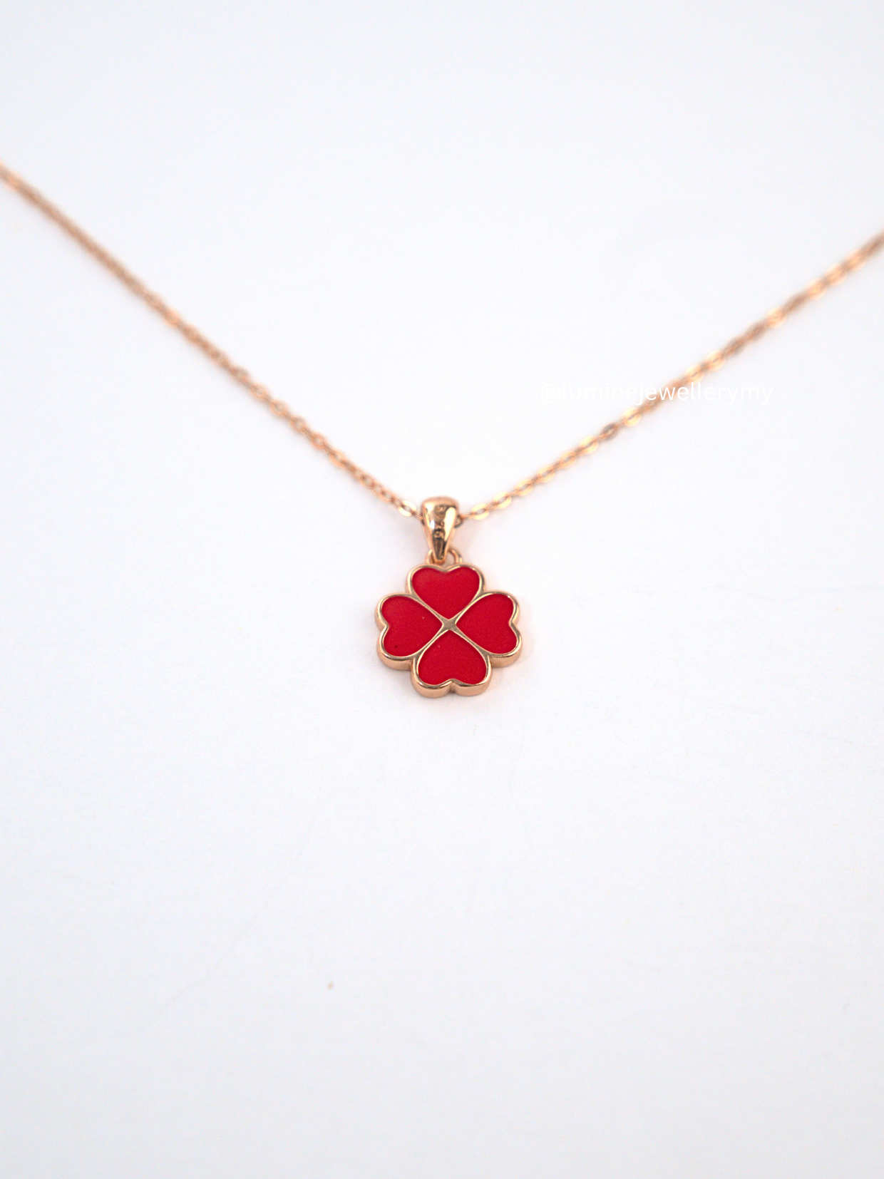 Heart Shape Lucky Clover Necklace