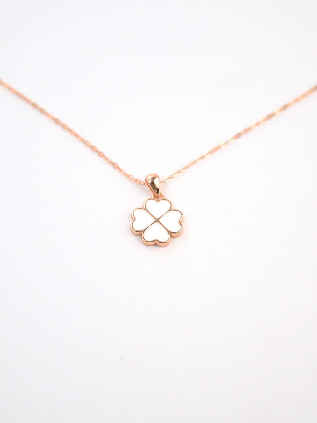 Heart Shape Lucky Clover Necklace