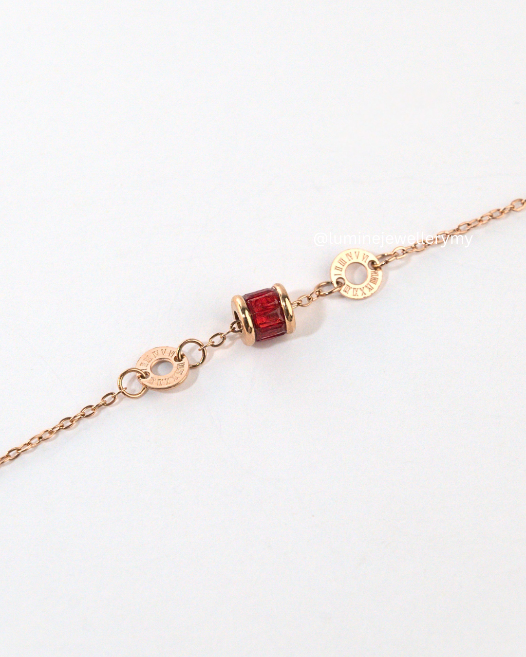 Red Elegant Cylinder Bracelet (Deep Love & Courage)