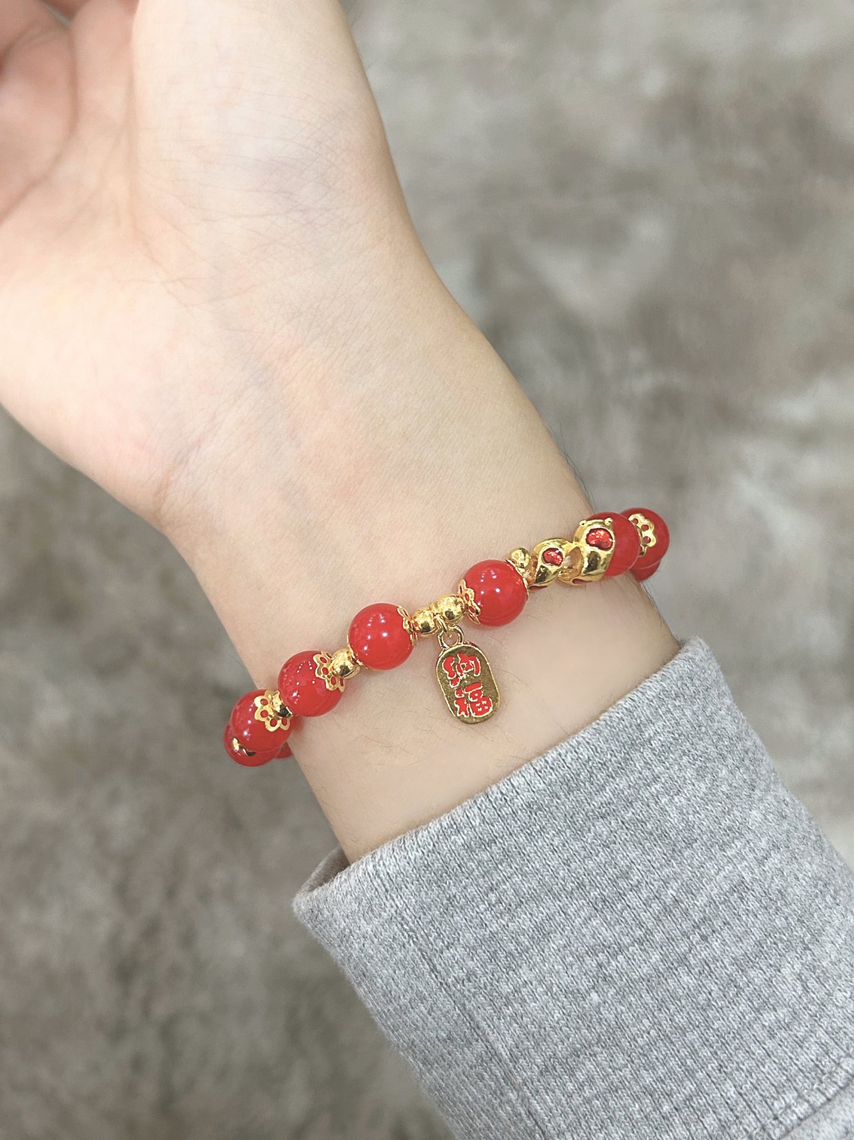 CNY Red Bead Bracelet