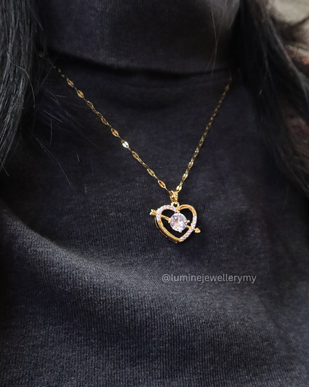 Golden Arrow of Love Necklace